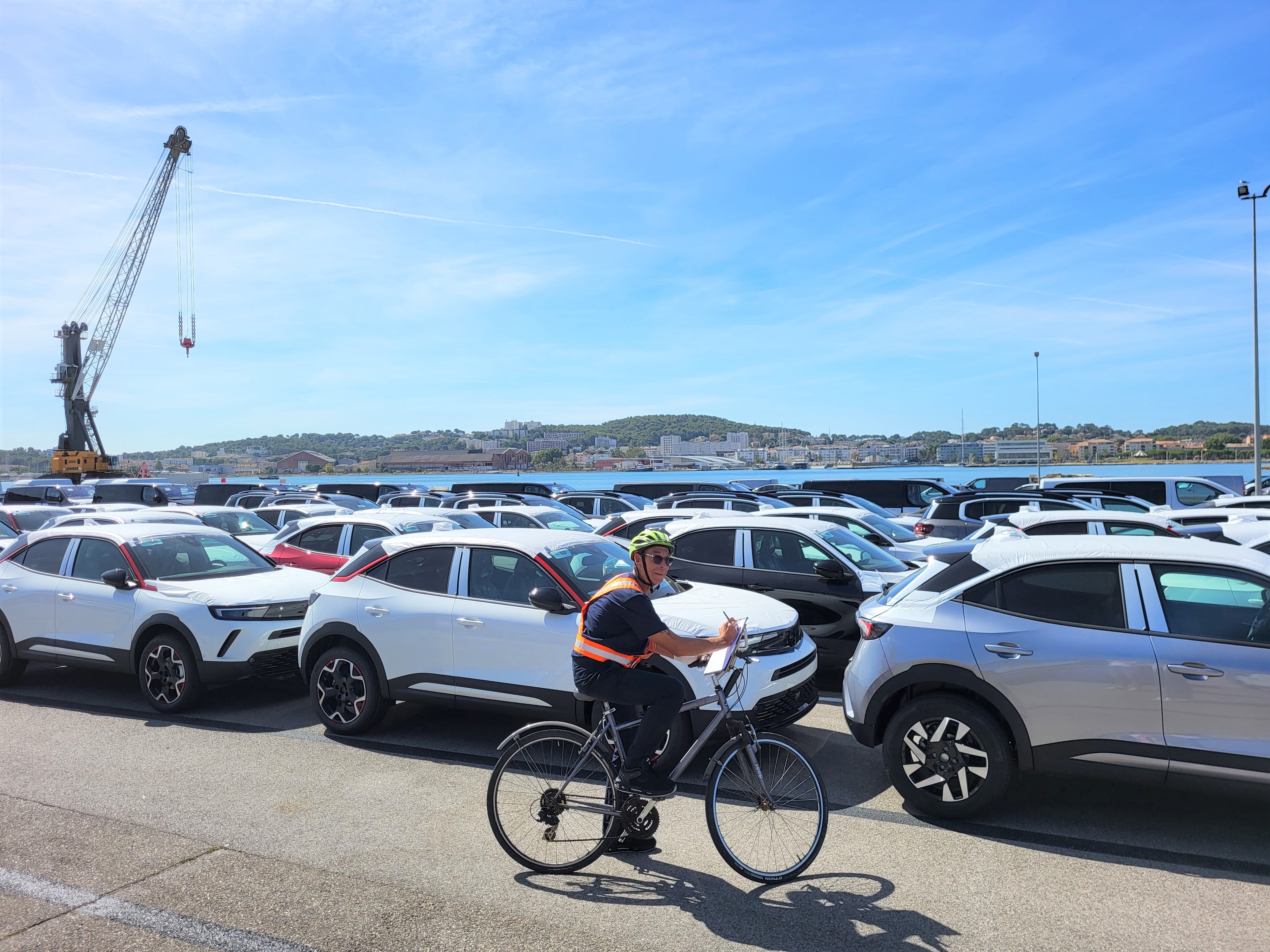 Déplacement du personnel à vélo sur le terminal Fret de Brégaillon à la Seyne sur mer